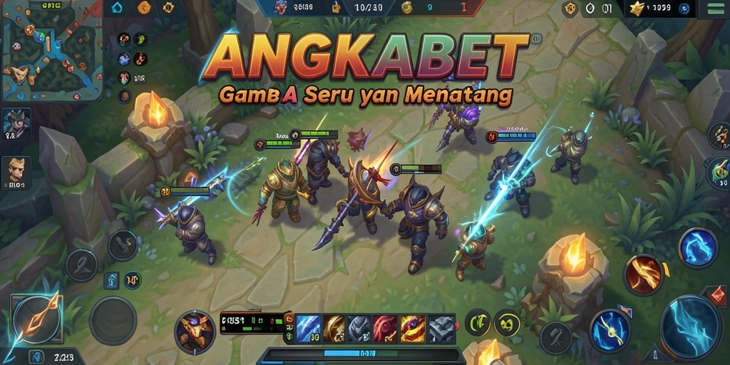 Tangkapan layar utama gameplay ANGKABET yang menunjukkan pertarungan intens.