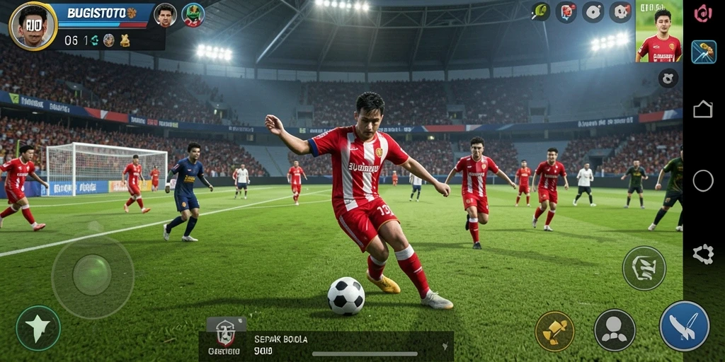 Tangkapan layar gameplay unggulan dari permainan sepak bola BUGISTOTO.