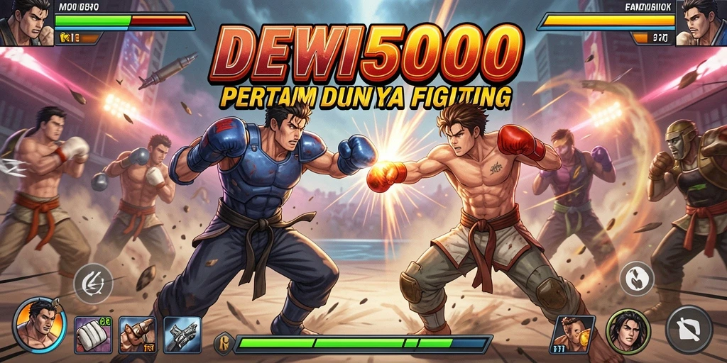 Tampilkan aksi pertarungan seru dalam DEWI5000 dengan karakter beragam.