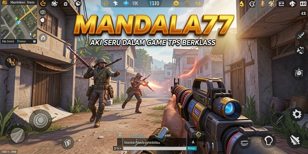 Screenshot MANDALA77 menampilkan aksi seru gameplay TPS.