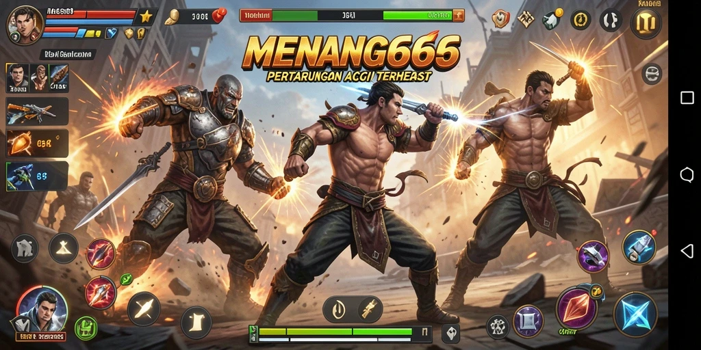 Tampilan seru dari gameplay Aksi di MENANG666.