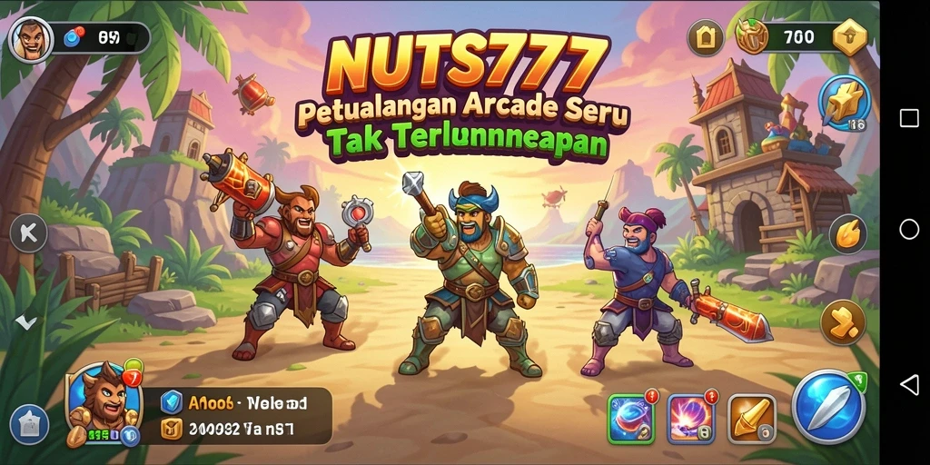 Screenshot menampilkan gameplay NUTS777 yang seru dan berwarna-warni.