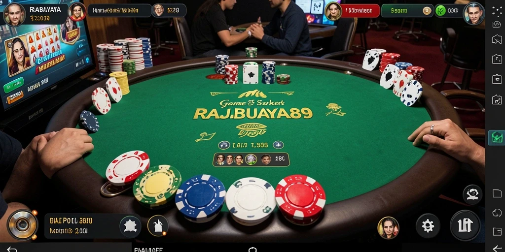 Tampilan gameplay seru dan menarik dari game Poker RAJABUAYA89.