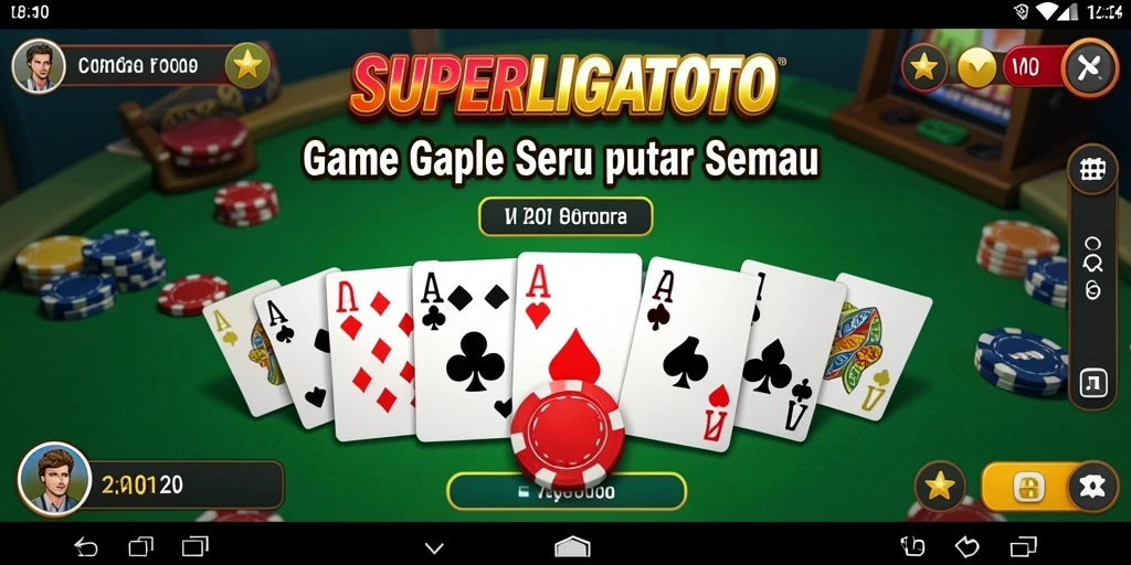 Gameplay seru Gaple di SUPERLIGATOTO.