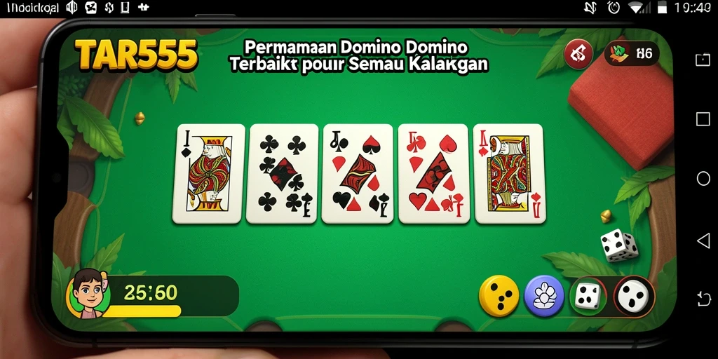 Screenshot gameplay TAR555 menampilkan aksi seru permainan domino.