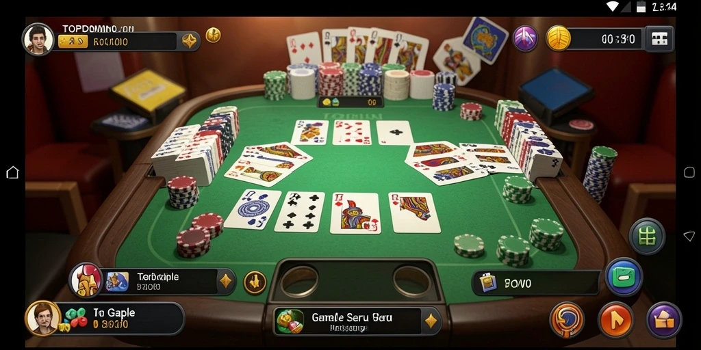 Screenshot gameplay TOPDOMINO yang seru dan interaktif.