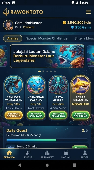 Halaman katalog aplikasi rawontoto yang lengkap dan teratur.